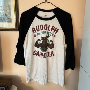 Rudolph the Red Nosed Gaindeer baseball shirt